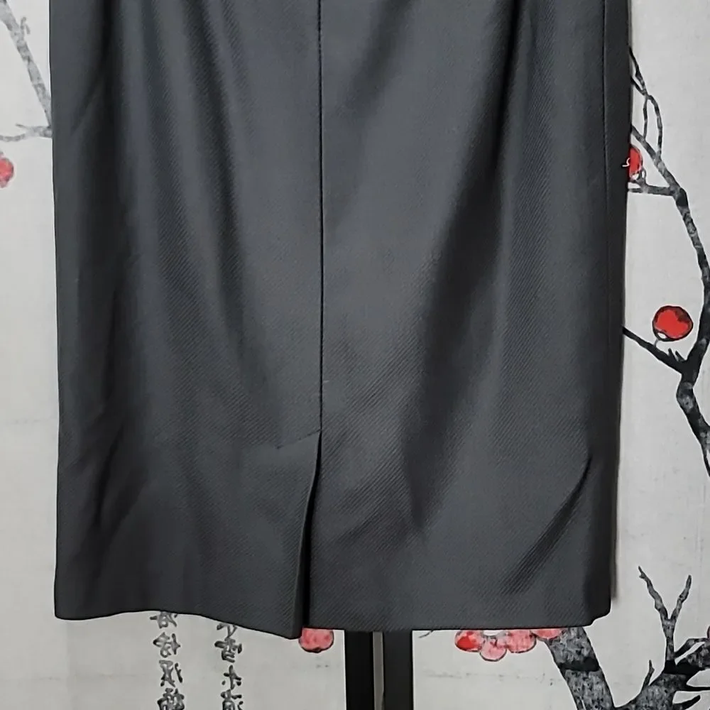 Givenchy 100% Wool Gray Midi Skirt Size 14W - Picture 5 of 7